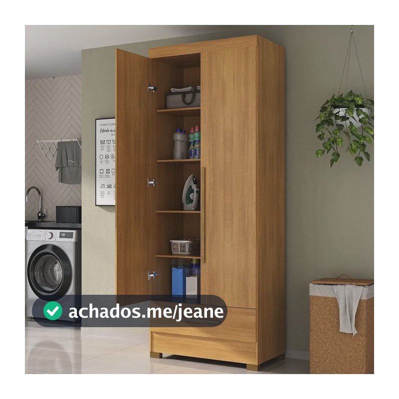 Armário Multiuso 2 Portas 1 Gaveta Smart Espresso Aa Cinamomo