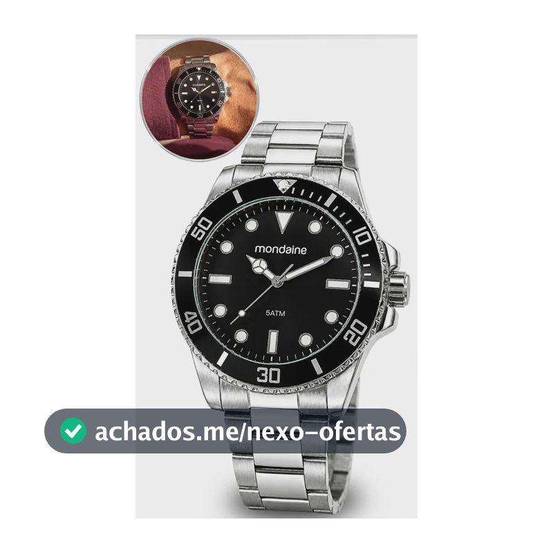 Relógio Prata Masculino Mondiane 32549g0mvne1 Cor da correia Prateado Cor do fundo Preto