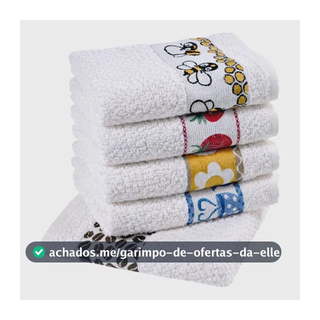 Pano de Prato Atoalhado Atacado Laune Gourmet Kit com 5 peças cor Branco Desenho Sortidos Laune Haus