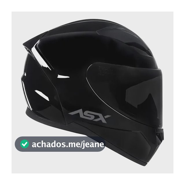 Capacete Asx City Solid Preto Brilhante + Viseira Fumê Tamanho Do Capacete 60