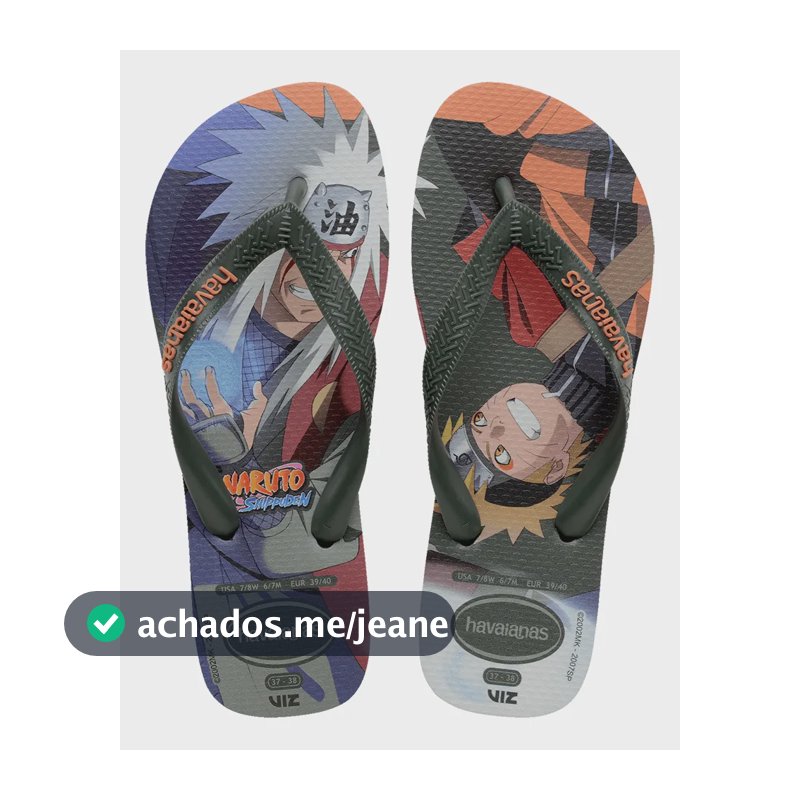 Chinelo Sandalia Havaianas Top Naruto Nova Original Jiraya E Naruto 39 Br