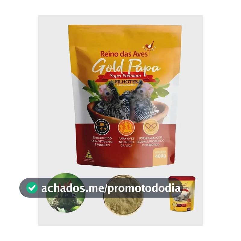 Papinha Papa Gold Pássaros Filhotes Reino D Aves Refil 400g.