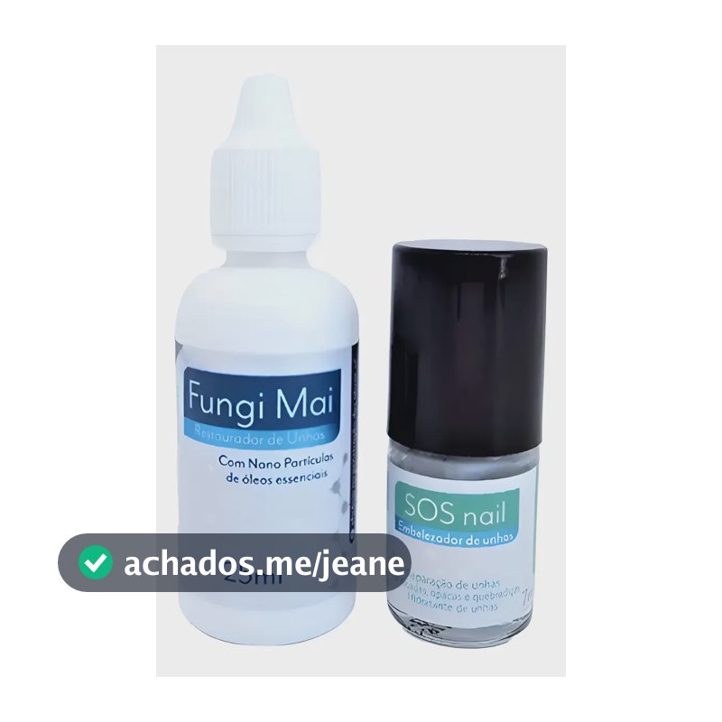 Kit Tratamento De Micose De Unha - 1 Fungi Mai + 1 Sos Nail  Branco