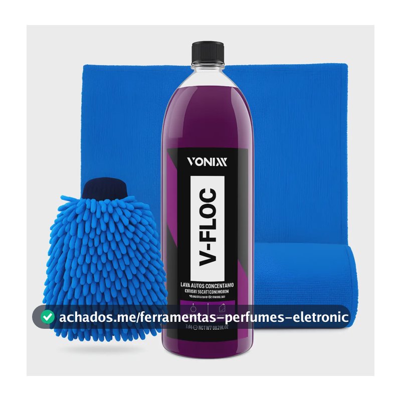 Shampoo Automotivo Vonixx V-floc 1,5l + Pano + Luva Microfibra