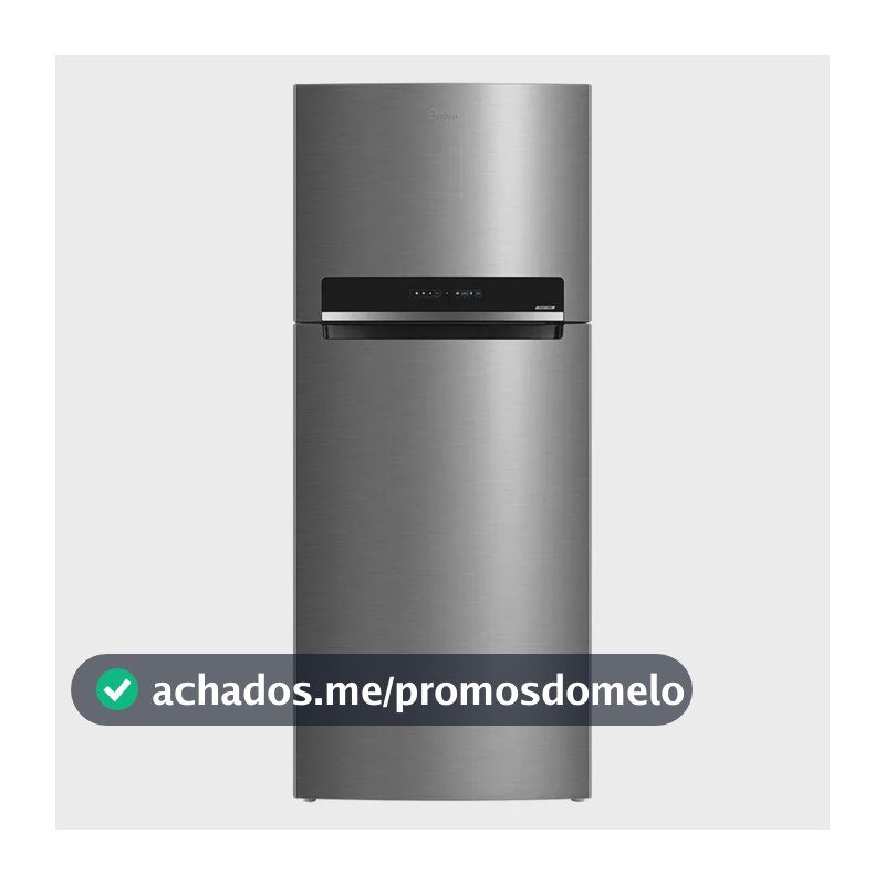 Geladeira Frost Free Midea 473 Litros MDRT611EVA461 Duplex Inverter Turbo freezer Inox