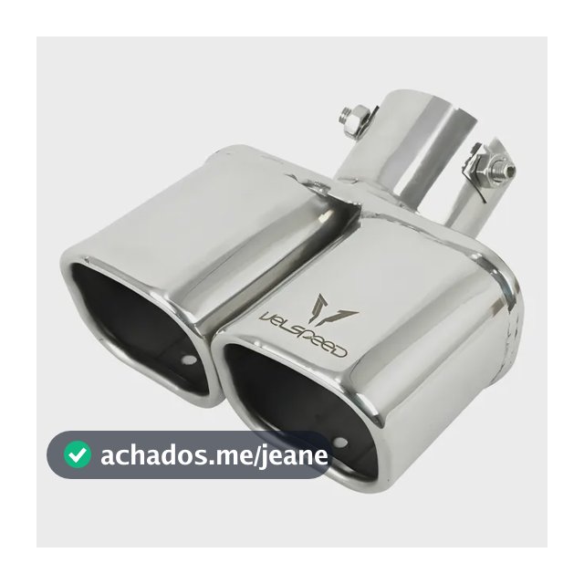 Ponteira Esportiva Automotiva Dupla Quadrada Curva Cromada