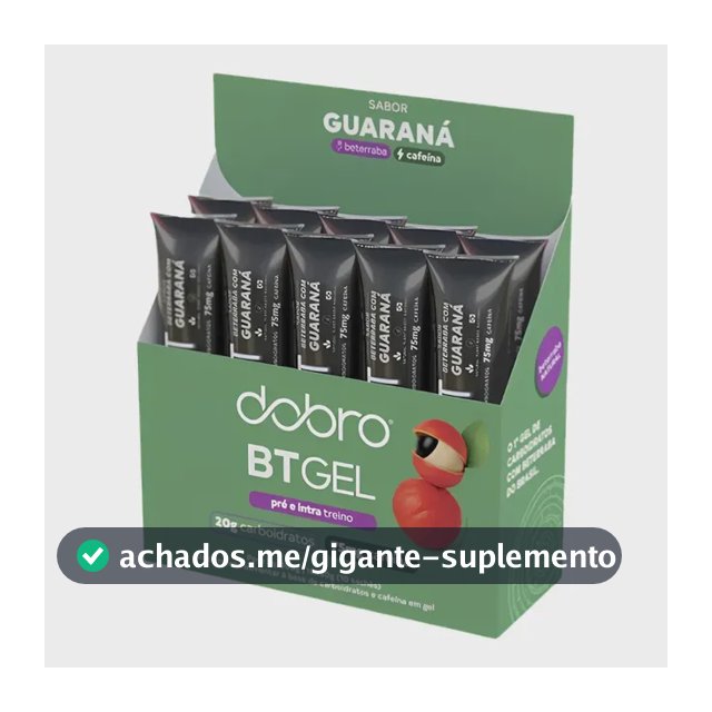 Suplemento em gel Dobro Energético Carboidratos Bt sabor Beterraba com Guaraná e Cafeína x 300g 10 un