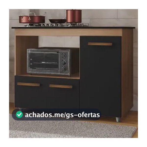 Balcão Para Cooktop 4 E 5 Bocas 3 Portas Mdp Armário Cozinha