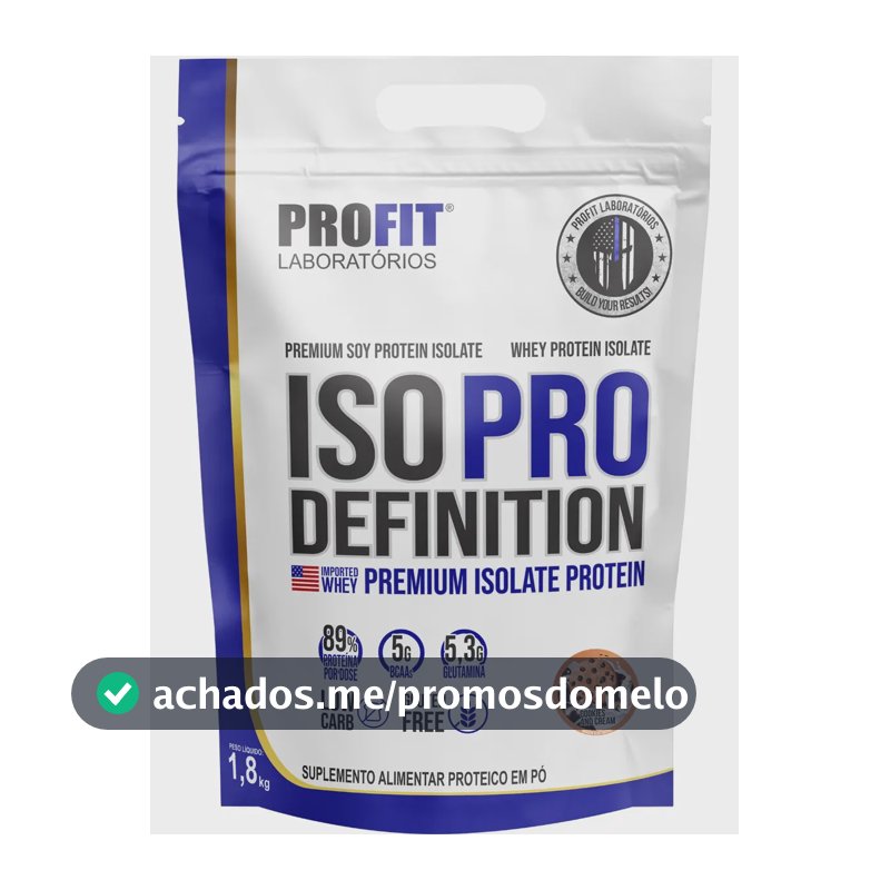 Iso Pro Definition Premium Isolate Protein Profit Refil 1.8kg Sabor Cookies And Cream