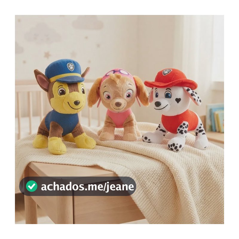 Kit Com 3 Pelúcia Patrulha Canina Cachorro 40 Cm Multicolorido