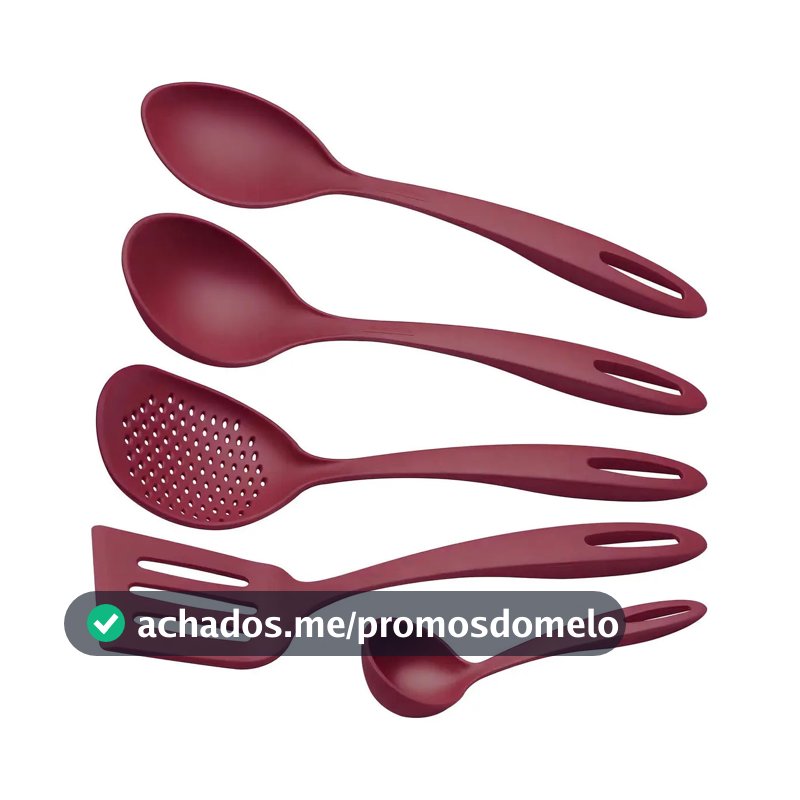 Tramontina Ability jogo utensílios em nylon vermelho 5 pçs