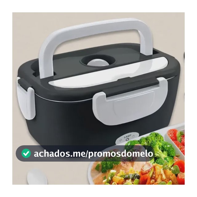 Marmita Elétrica Portátil Carro Trabalho 12/24v - 110/220v Preto