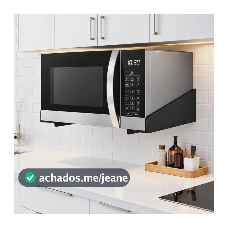 Suporte De Parede Microondas Forno Bebedouro Até 30kg Preto