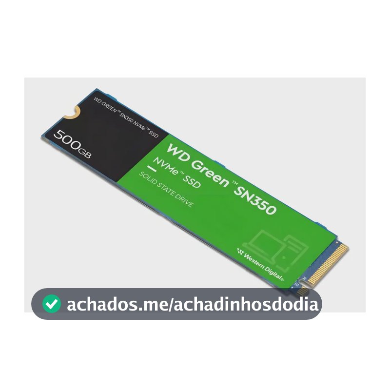 Ssd M.2 500gb Wd Green Sn350 2280 Nvme Pcie Gen 3.0 Wds500g2g0c Velocidade De Leitura 2400mb/s Para Pc E Notebook Cor Verde