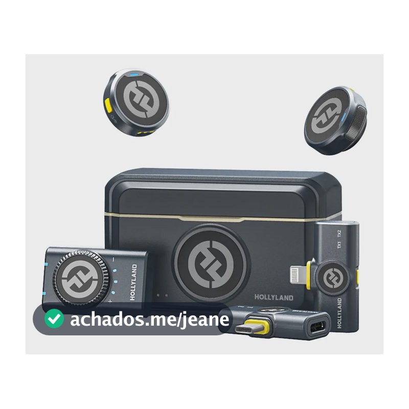 Microfone Hollyland Lark M2 Duo Combo Duplo Para 2 Pessoas Preto