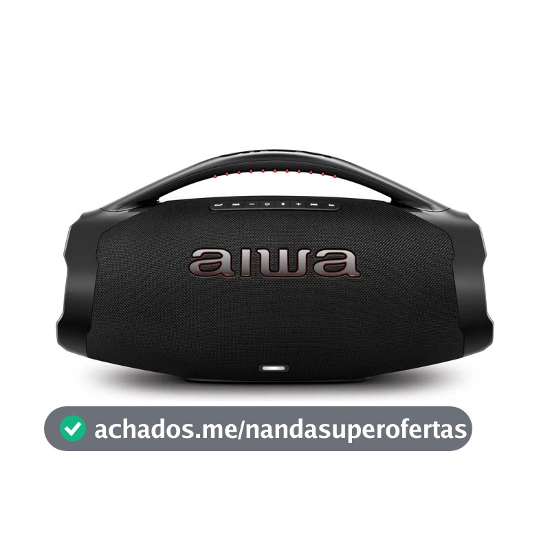 Caixa De Som Boombox Aiwa AWS-BBS-01-B 200w IP66 30hs De Bateria