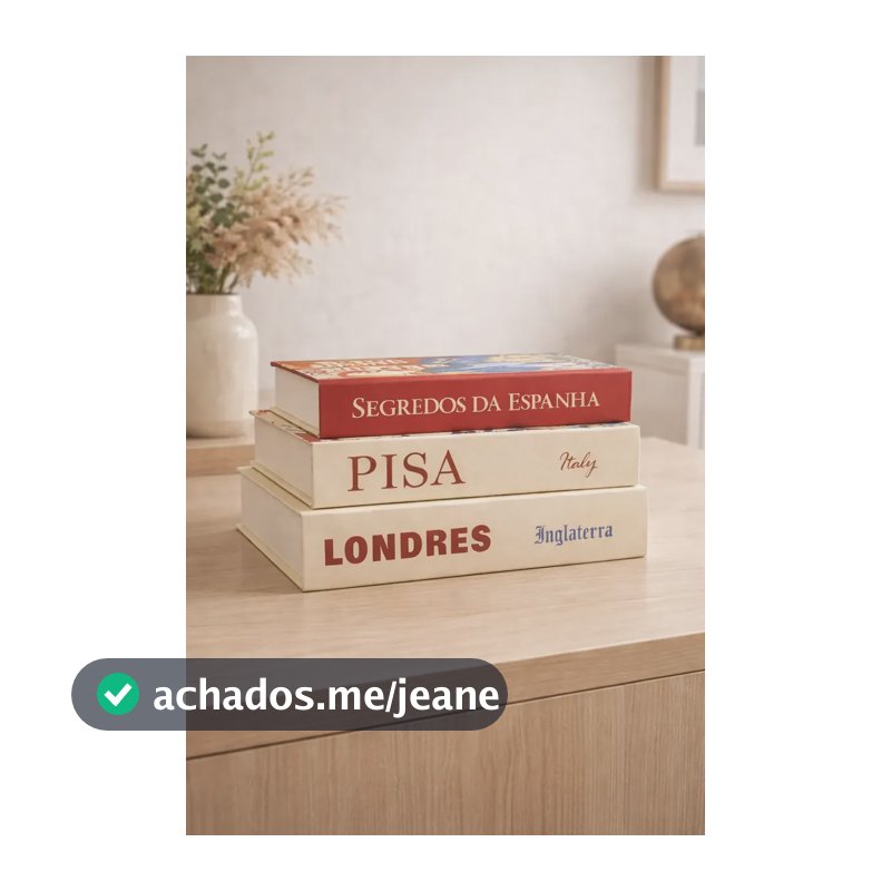 Kit 3 Caixas Livro Decorativo Paris Porta Objetos Book Box Bege Londres