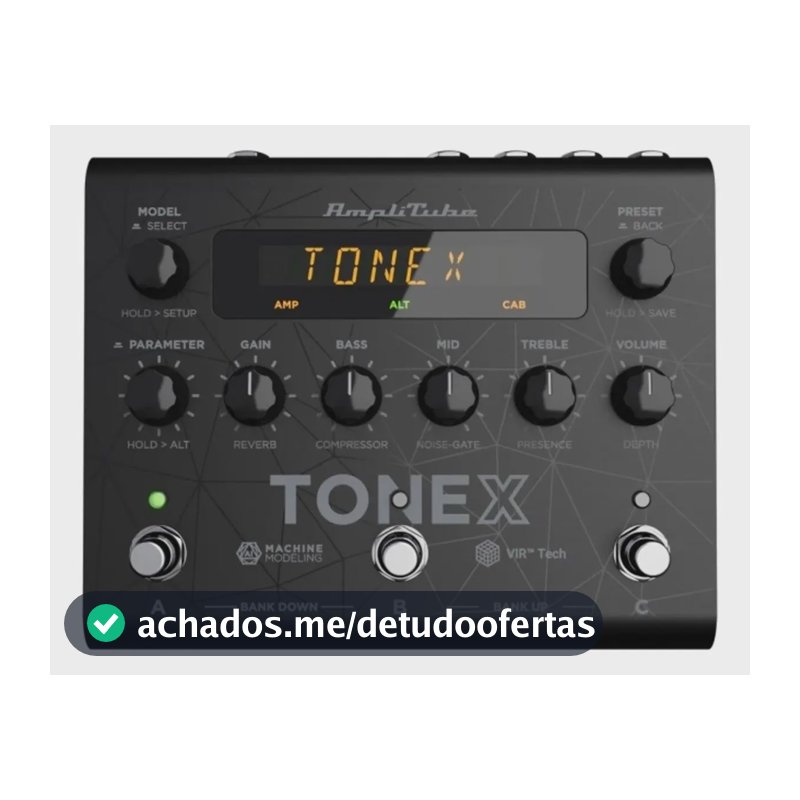 Pedal de Efeito Digital AmpliTube TONEX Preto para Guitarra Elétrica