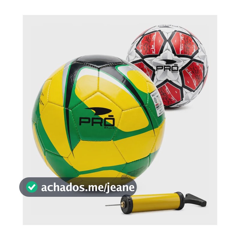 Kit 2 Bolas De Futebol Com Bomba Enchimento Treino Society Amarelo
