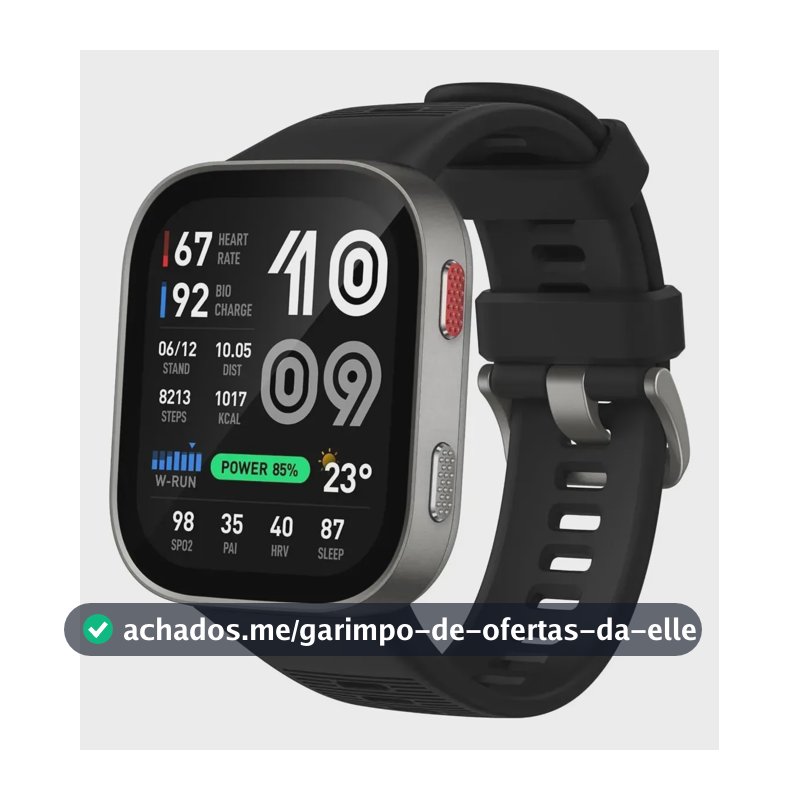 Smartwatch Amazfit Bip Max Gps Amoled Mapas Off Preto Prata