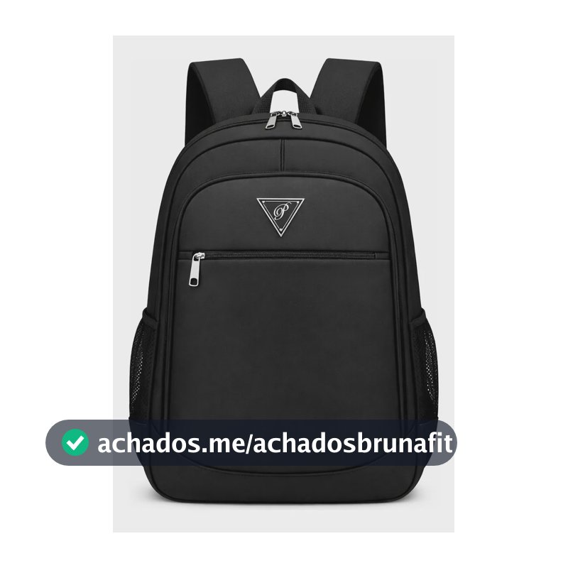 Mochila Masculina Bolsa Impermeável Faculdade Executiva Alça Reforçada Preto Liso