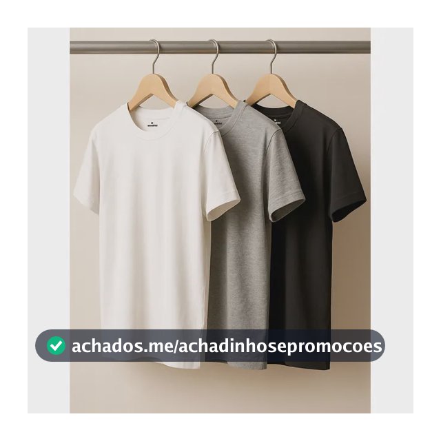 Kit 3 Camisetas Algodão Dia Dia Sandrini Básica Conforto