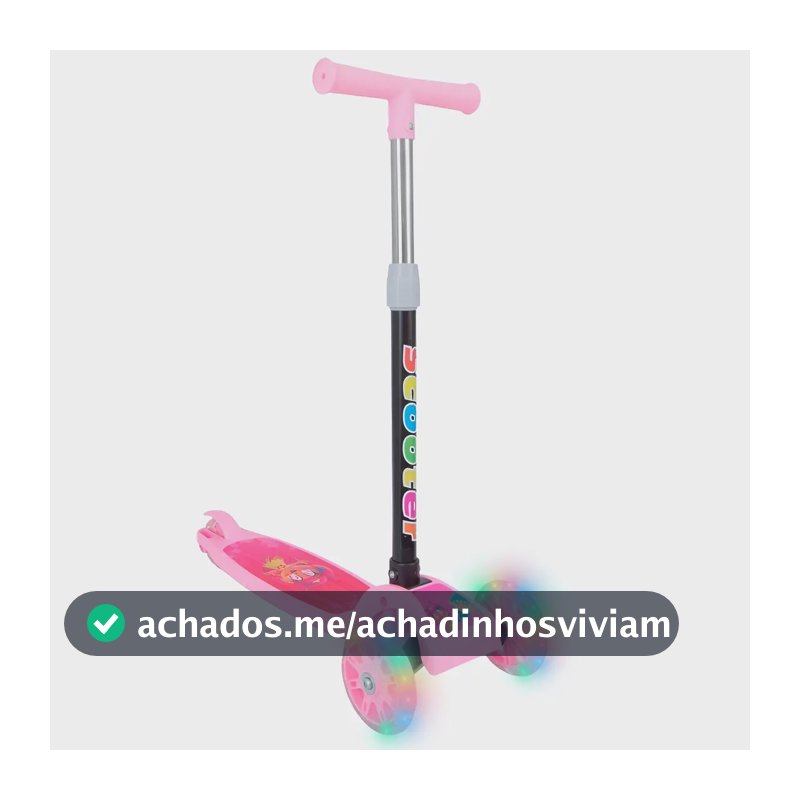 Patinete Infantil 3 Rodas Com Led Dobrável