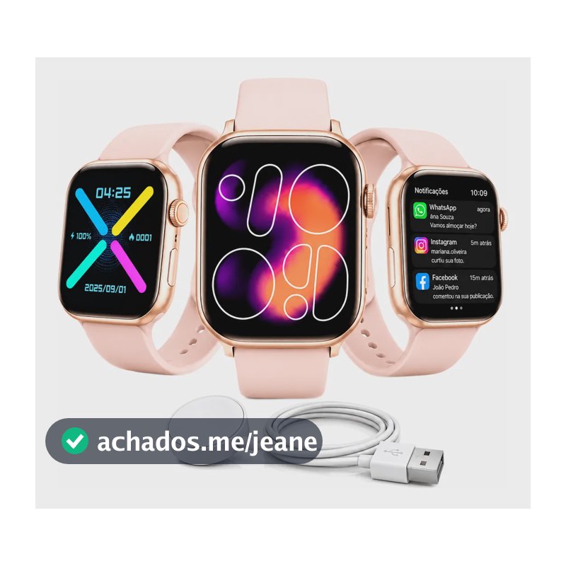 Relógio Smartwatch Pro Série 11 Tela 2.01 Gps Nfc Bluetooth Dourado Serie 11 Pro
