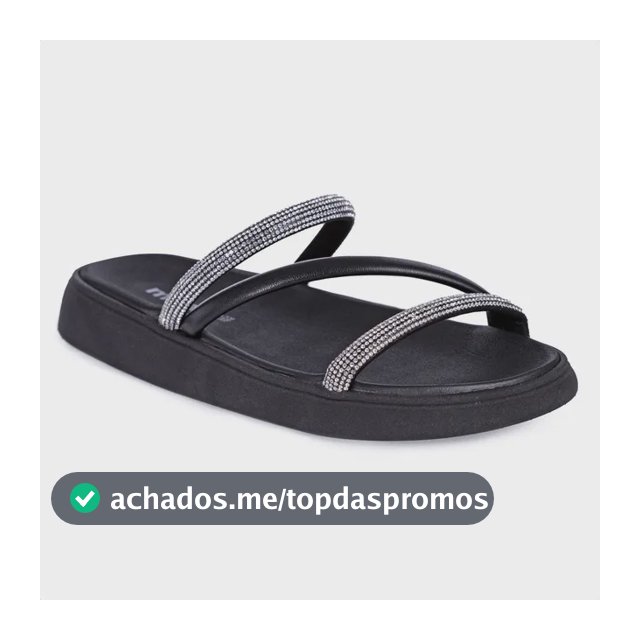 Sandalia Papete Moleca Feminina Tiras Strass Macia Original
