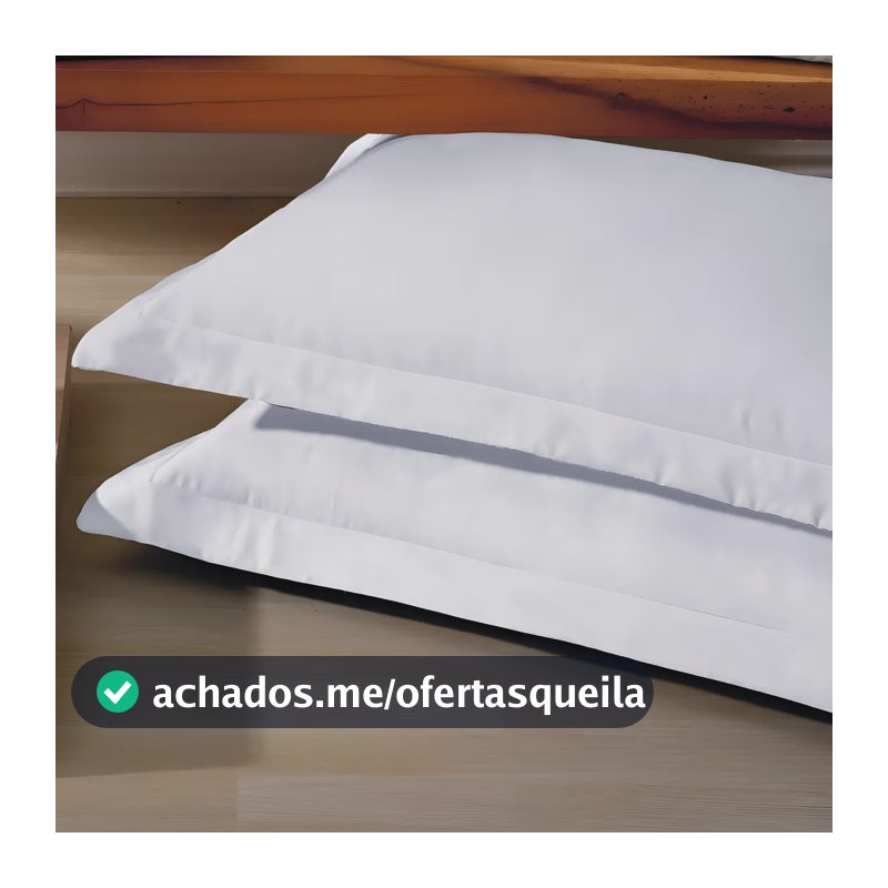 2 Fronhas 4 Abas Percal 600 Fios 100% Algodão Egípcio 50x90 Cor White Moon