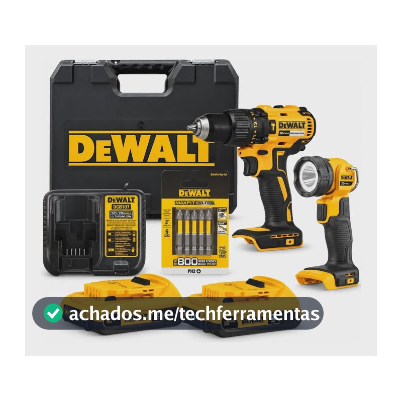 Parafusadeira De Impacto 20v Dcd7781d2 + Lanterna Dcl040