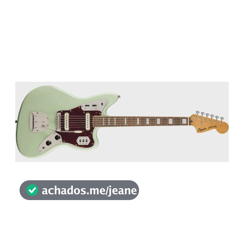 Guitarra Elétrica Squier By Fender Classic Vibe '70s Jaguar de Choupo Surf Green Poliuretano Brilhante Com Diapasão de Louro Indiano