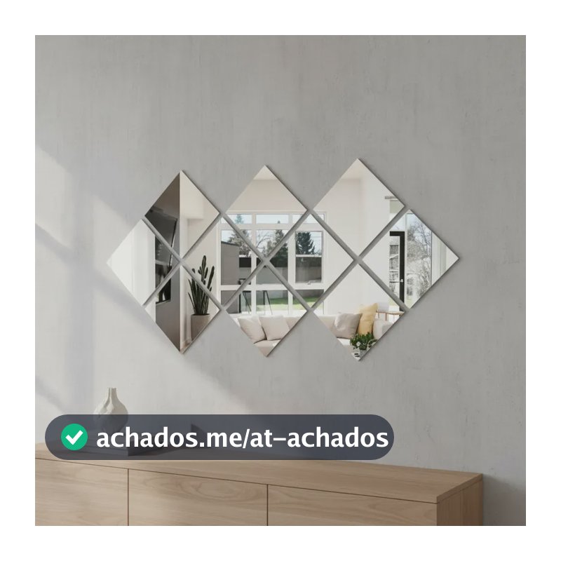 Espelho Grande Decorativo Kit 10 Peças Para Sala Quarto Hall 30cm-10pc