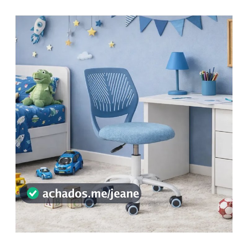 Cadeira De Estudo Para Criança Kids Giratória Ajuste Altura Azul