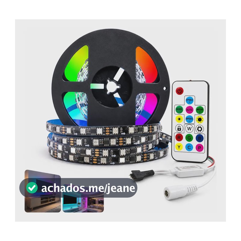 Fita Led Digital Rgb Endereçável 2811 Ip20 300 Led 5 Metros Rgb 12v