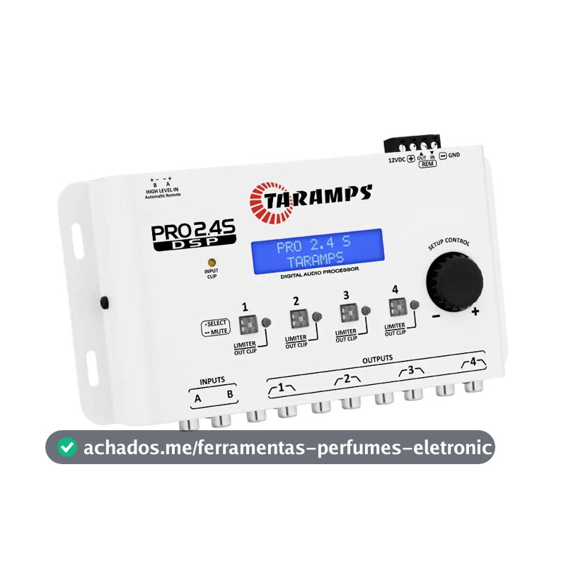 Processador De Audio Taramps Pro 2.4s Crossover 4 Canais Cor Branco