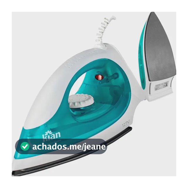 Ferro de Passar a Seco Kian FP100 1300W com Base Antiaderente e Controle de Temperatura