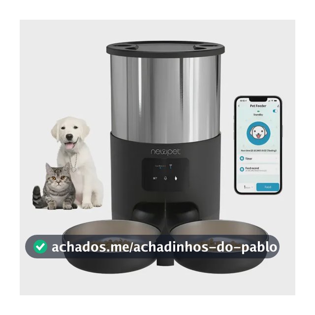 Newpet Dispensador Automático De Alimentos Para Cães Gato 5l Preto