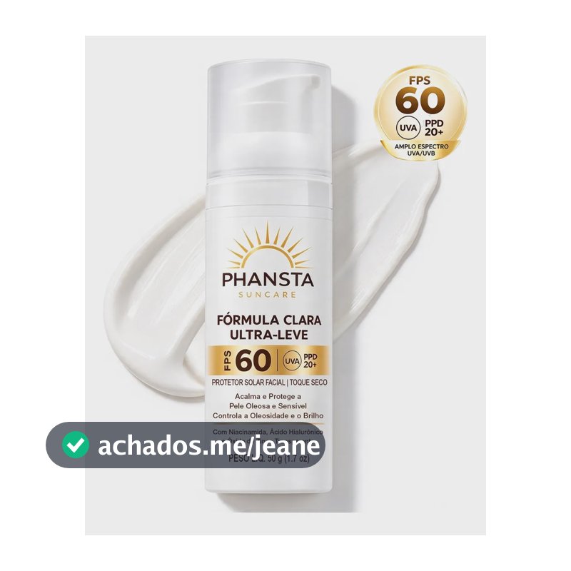 50g Protetor Solar Rosto Protetor Solar Toque Seco 60fps