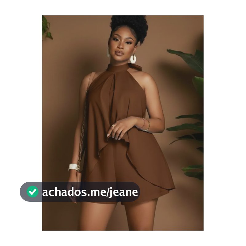 Macaquinho Plus Size Feminino Frente Única Costas Aberta Marrom G1