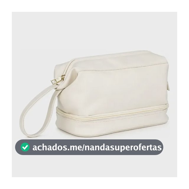 Necessaire Feminina Grande Maquiagem Viagem Organizadora Branco Liso
