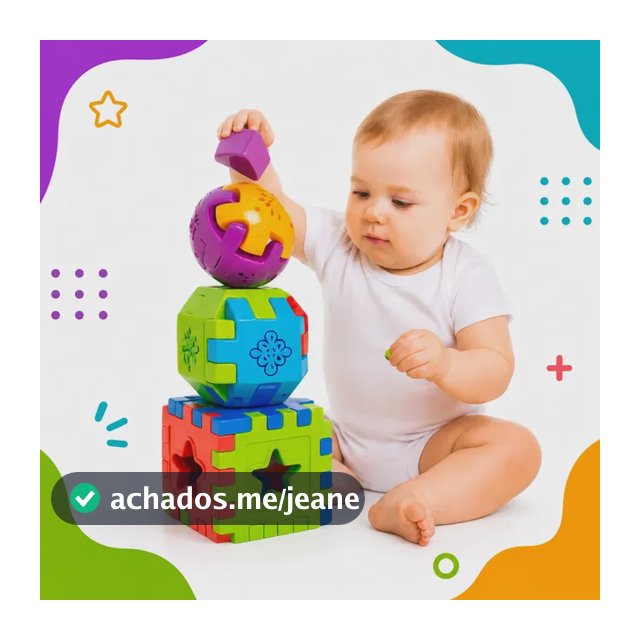 Kit 3 Brinquedos De Criança 1 Ano Bebê De Montar Educativo Colorido