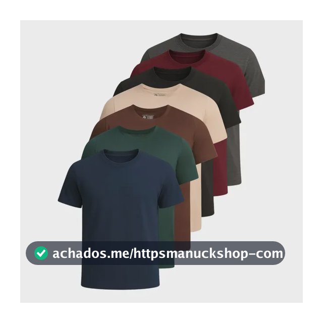 Kit 7 Camisetas Basica Lisa Algodão Premium Masculina