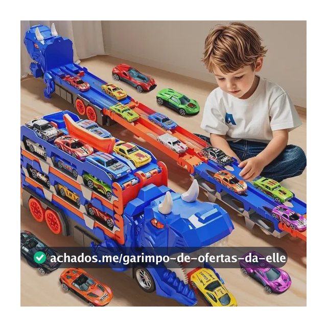 Caminhão Dinossauro Engolidor De Carrinhos Kit 6 Carrinhos Azul