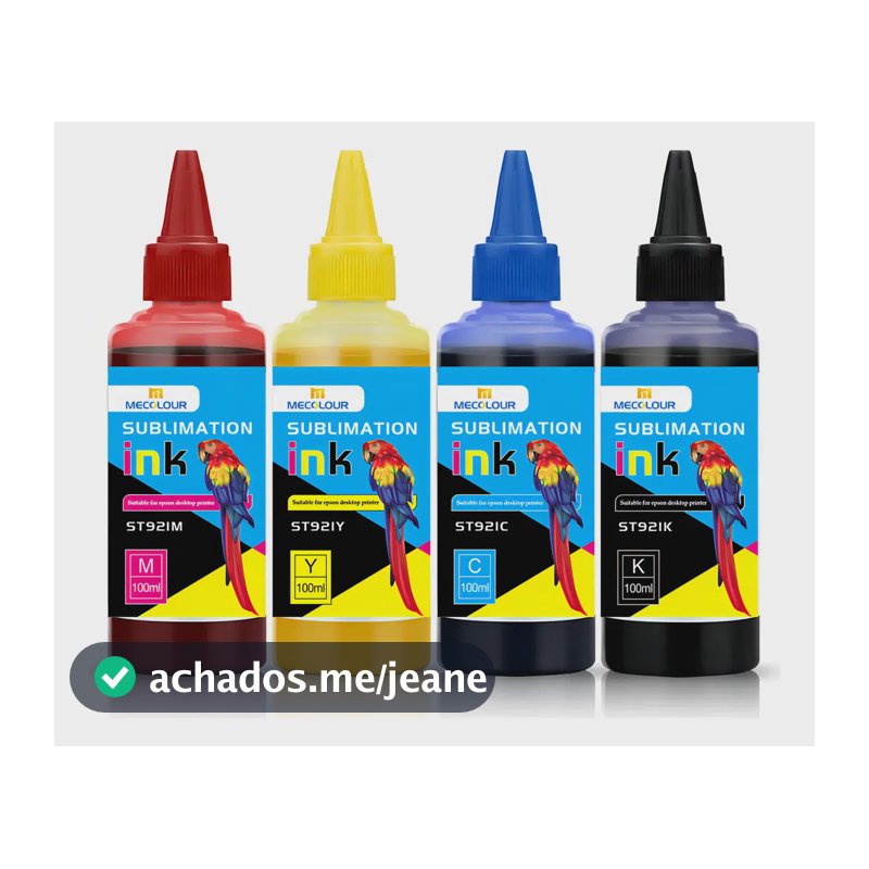 Kit 4 Tintas Sublimática Mecolour CMYK 100ml para Epson EcoTank
