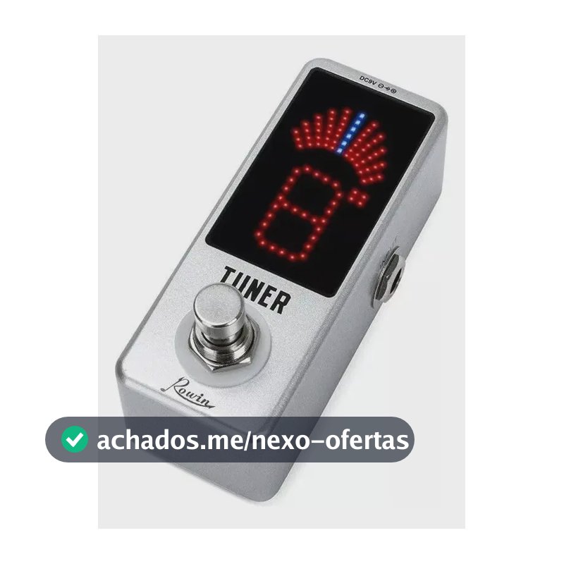 Afinador Tuner de Guitarra e Baixo Cromático Rowin Lt-910 Top Cor Prateado