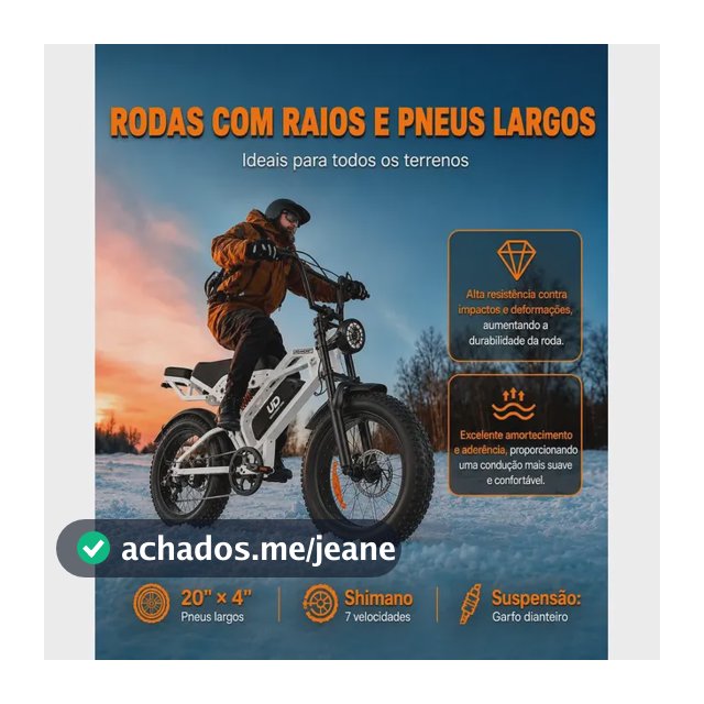 Bicicleta Elétrica Fat Bateria Lítio Removível Off Road Fat Bike Elétrica Pneu Largo Sobe Morro Lítio Bike Elétrica Fat 48v Bateria Lítio Removível 40km