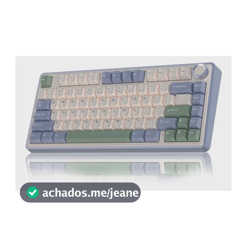 Teclado Mecânico Aula F75 Sem fio Tri-Mode 2.4ghz/Bluetooth/Usb-C RGB 75%