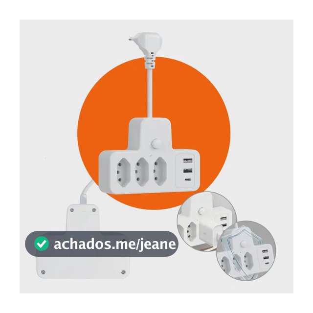 Conector De Extensão Portátil 3 Universal Plug Carregador Eletro Mex Modelo:6em1 Unidade:1 Unidade