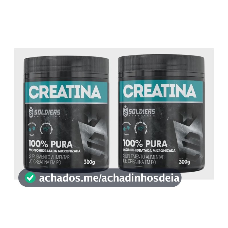 Kit: 2 Creatina Pote 300g 100% Pura Soldiers Nutrition Treino Performance Fortalecimento